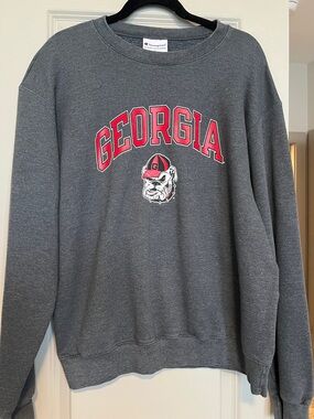 Champion Gray Georgia Bulldogs Logo Crewneck